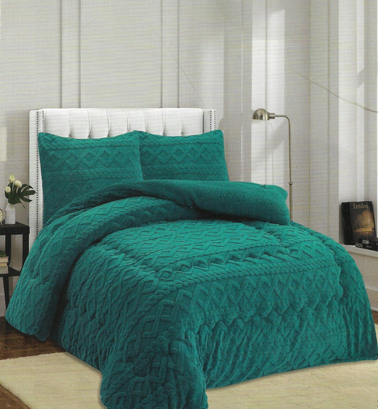 Cobertor Cubrecama Con Chiporro Invierno Trenzado +2 Fundas