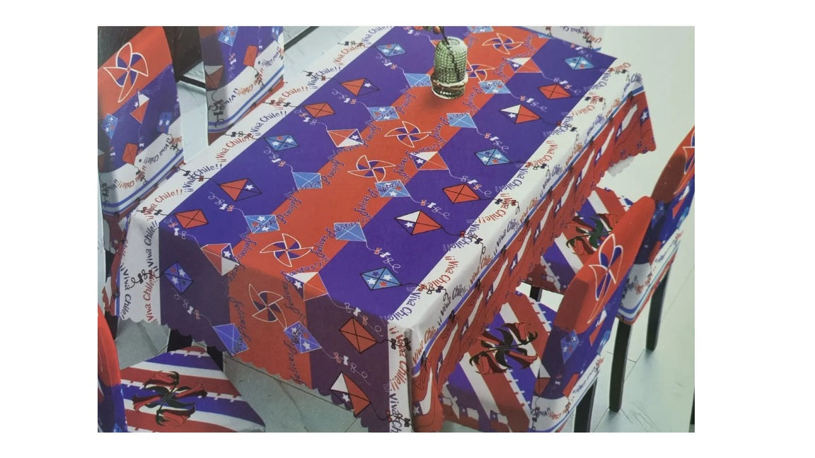 Funda De Silla Con Mantel Fiestas Patrias, Septiembre Chile