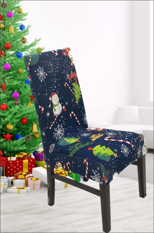 FUNDAS DE SILLA DE COMEDOR ELASTICAS NAVIDAD PACK 4, 6 U 8 unidades