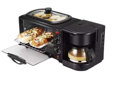 Máquina Para Desayunos 3 En 1: Horno, Sartén, Cafetera