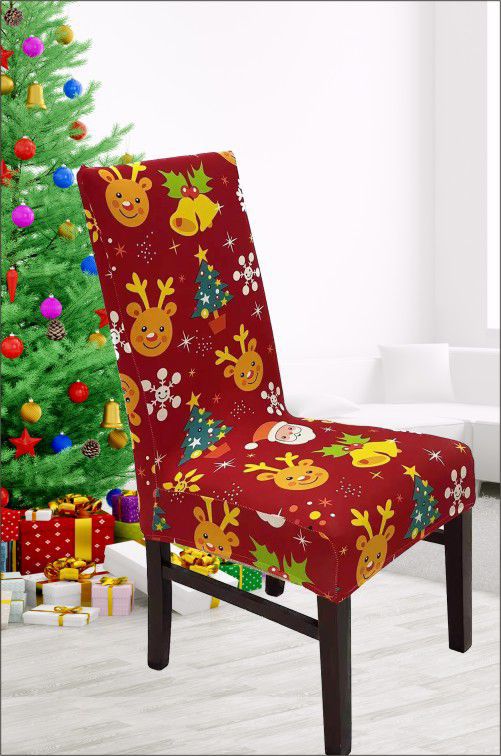 FUNDAS DE SILLA DE COMEDOR ELASTICAS NAVIDAD PACK 4, 6 U 8 unidades