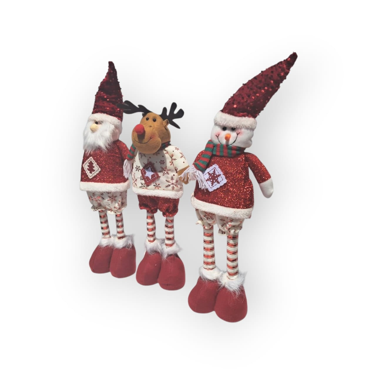 FAMILIA NAVIDEÑA PATAS LARGAS CON LUCES